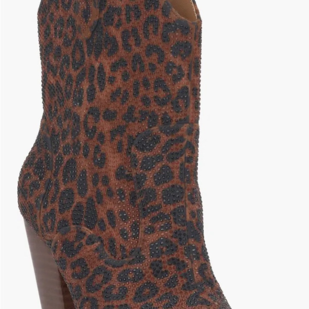 Jessica Simpson Cissely Leopard Print Rhinestone Western Boot BNWOB - Picture 4 of 12
